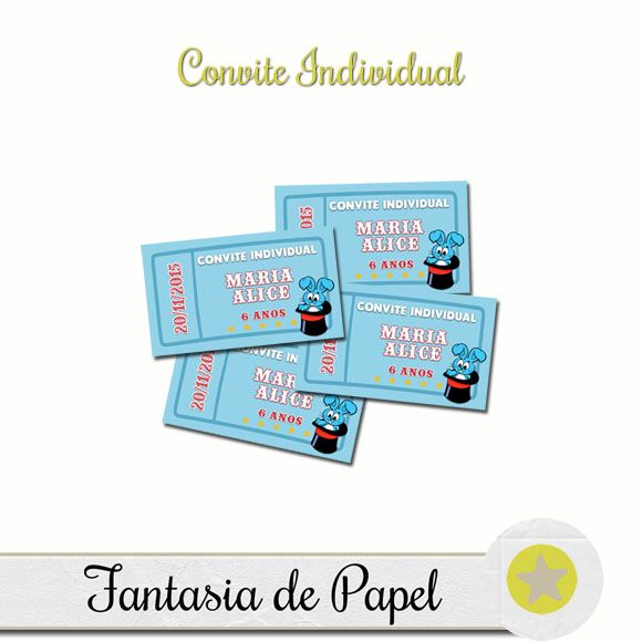 Fantasia De Papel Convite Individual Circo Da Turma Da MÃnica Fantasia De Papel Convite Individual Circo Da Turma Da MÃnica