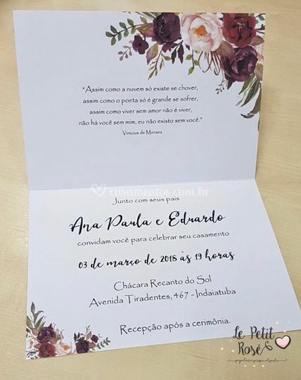 Convite Sem Envelope De Le Petit Rosé Personalizados Convite Sem Envelope De Le Petit Rosé Personalizados