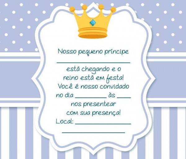 Convite Chá De Bebê PrÃncipe â 16 Modelos Especiais! â Modelos De Convite Chá De Bebê PrÃncipe â 16 Modelos Especiais! â Modelos De