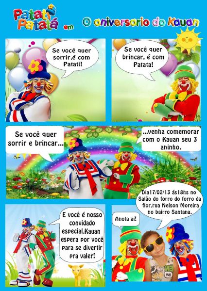 Convite Gibi Do Patati E Patata Convite Gibi Do Patati E Patata