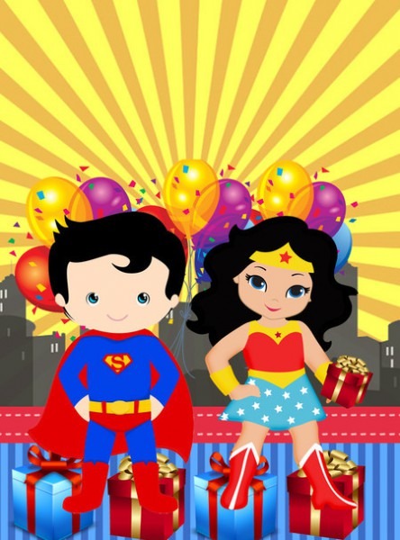 Convite Animado Super Homem E Mulher Maravilha Baby Convite Animado Super Homem E Mulher Maravilha Baby