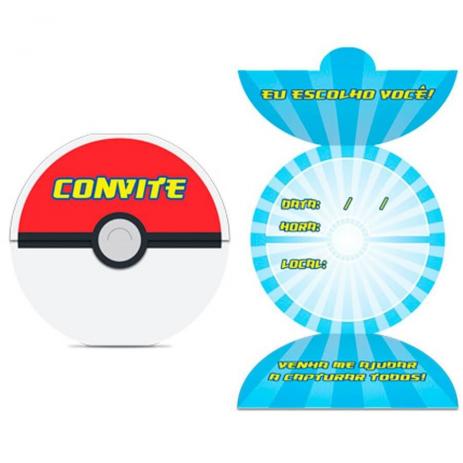 Convite De Aniversário Para Festa Pokémon Go 8 Unidades Junco Convite De Aniversário Para Festa Pokémon Go 8 Unidades Junco