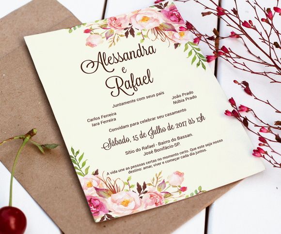 Convite Casamento Floral