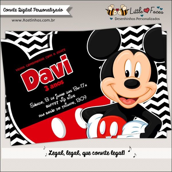 Convite Festa Mickey Mouse Para Imprimir Convite Festa Mickey Mouse Para Imprimir