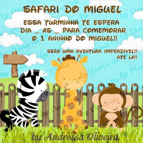 Convite Safari Convite Safari
