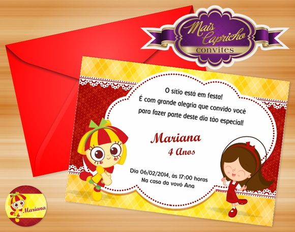 Convite SÃ­tio Do Pica Pau Amarelo