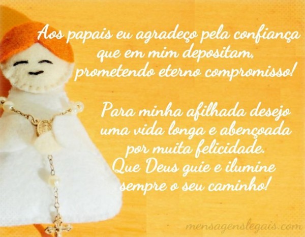 Agradecimento Pelo Convite De Madrinha De Batismo Agradecimento Pelo Convite De Madrinha De Batismo