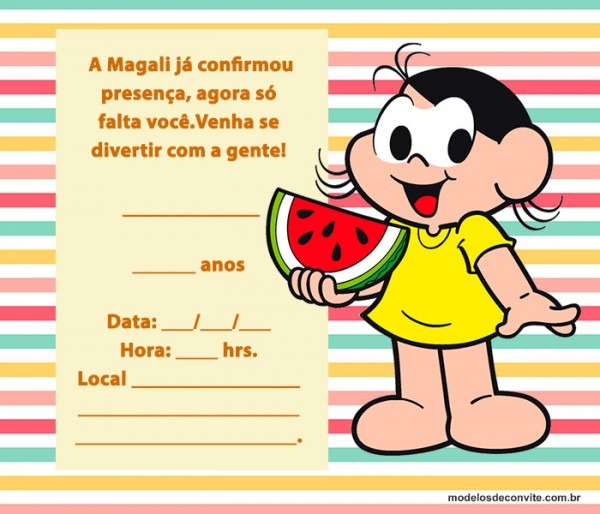 33 Convites Da Magali Para Se Apaixonar! â Modelos De Convite 33 Convites Da Magali Para Se Apaixonar! â Modelos De Convite