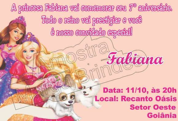 Barbie Castelo De Diamantes Convite No Elo7