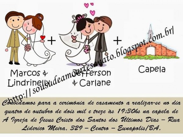 Sou Sud E Amo Artesanato! Convite Para Casamento Duplo Sou Sud E Amo Artesanato! Convite Para Casamento Duplo