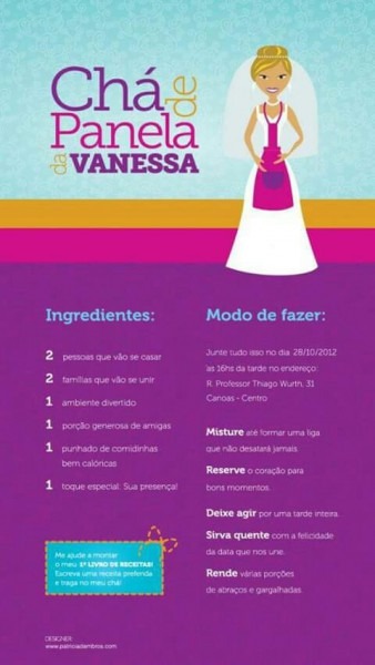 Convite Virtual De Chá De Cozinha Panelas Convite Virtual De Chá De Cozinha Panelas