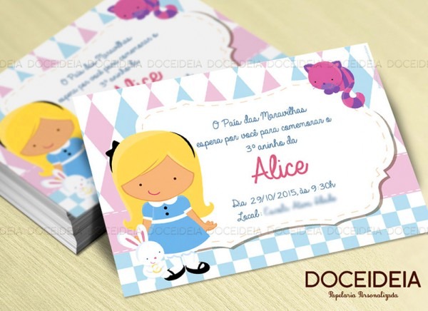 Convite Digital Personalizado Alice No PaÃs Das Maravilhas Convite Digital Personalizado Alice No PaÃs Das Maravilhas