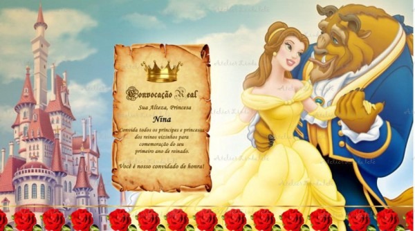Convite Animado A Bela E A Fera Convite Animado A Bela E A Fera