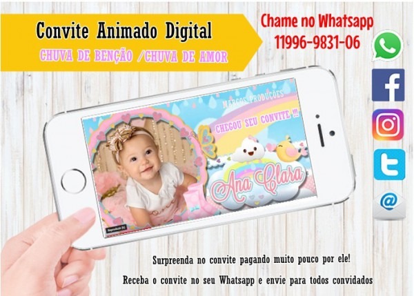 Convite Animado Realeza Luxo Menina Convite Animado Realeza Luxo Menina