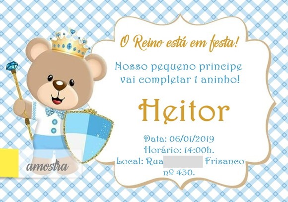 Convite Aniversario 1 Aninho Convite Aniversario 1 Aninho