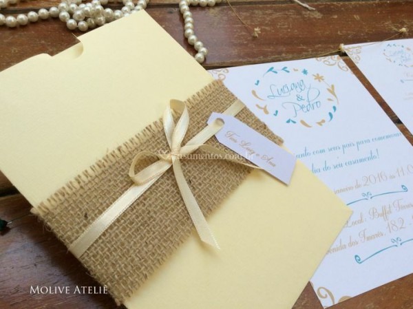Convite Rústico Com Juta 01 De Casar No Papel Convite Rústico Com Juta 01 De Casar No Papel