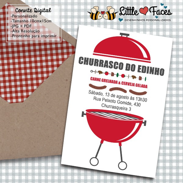 Convite Churrasco Digital No Elo7 Convite Churrasco Digital No Elo7