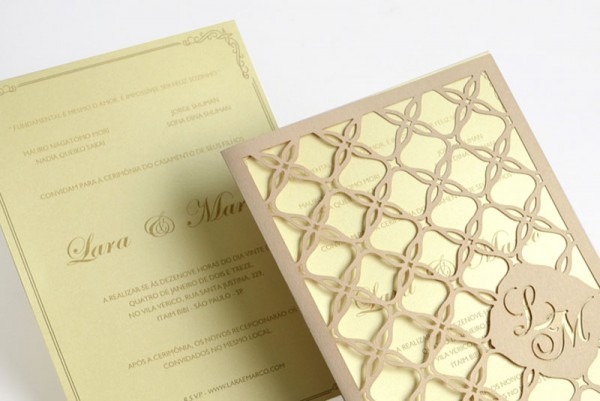 Convites De Casamento Com Corte Laser Lara