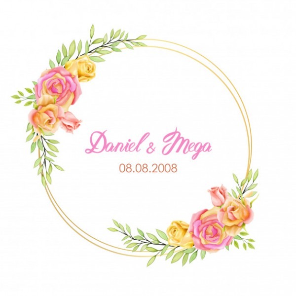 Convite De Casamento Elegante Moldura Com Flores Em Aquarela Convite De Casamento Elegante Moldura Com Flores Em Aquarela