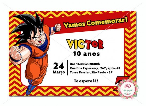 Convite Digital Dragon Ball Z No Elo7 Convite Digital Dragon Ball Z No Elo7
