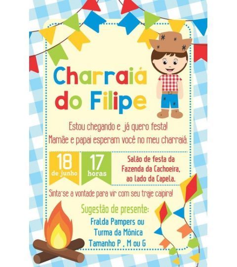 Convite Digital Festa Junina Arraiá São João Menina Oumenino Convite Digital Festa Junina Arraiá São João Menina Oumenino