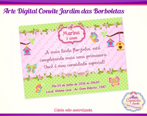 Convite Digital Jardim Das Borboletas No Elo7 Convite Digital Jardim Das Borboletas No Elo7