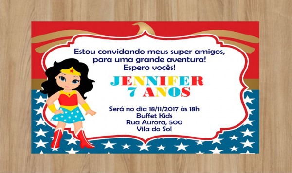 Convite Digital Mulher Maravilha No Elo7 Convite Digital Mulher Maravilha No Elo7