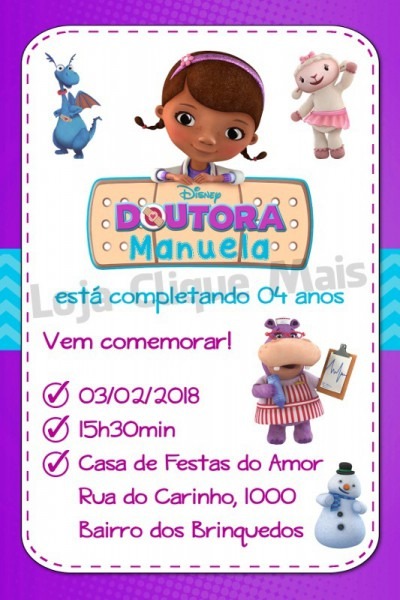 Convite Digital Festa Aniversário Infantil Dra Brinquedos Convite Digital Festa Aniversário Infantil Dra Brinquedos