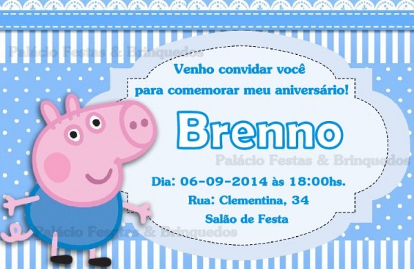 Convite George Peppa No Elo7 Convite George Peppa No Elo7