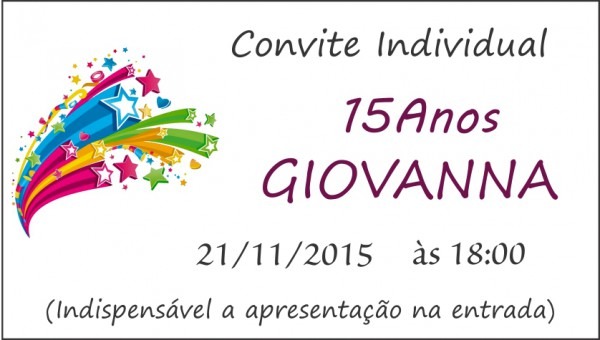 Convite Individual No Elo7 Convite Individual No Elo7