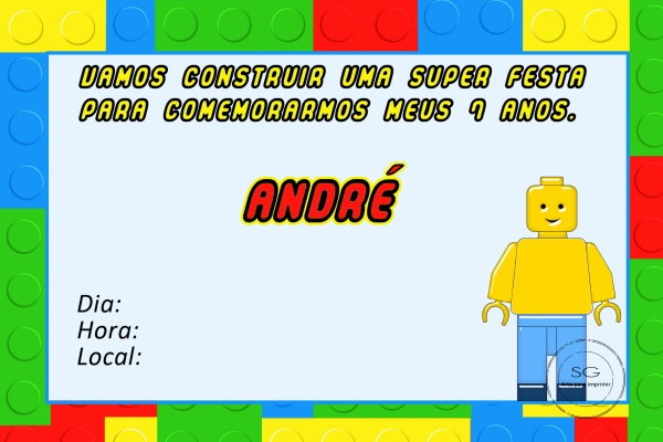 Convite Lego 1 No Elo7 Convite Lego 1 No Elo7