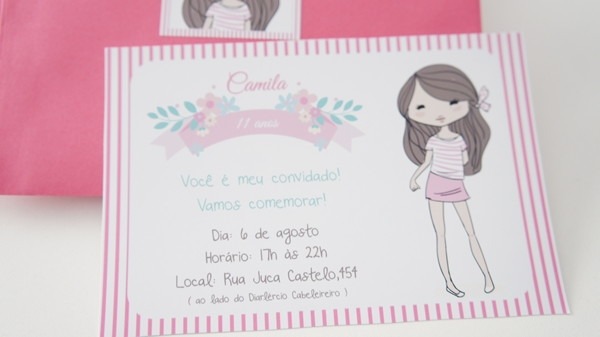 Convite Menina 11 Anos No Elo7 Convite Menina 11 Anos No Elo7