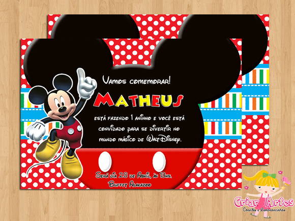 Convite Mickey Mouse Mod 4 No Elo7 Convite Mickey Mouse Mod 4 No Elo7