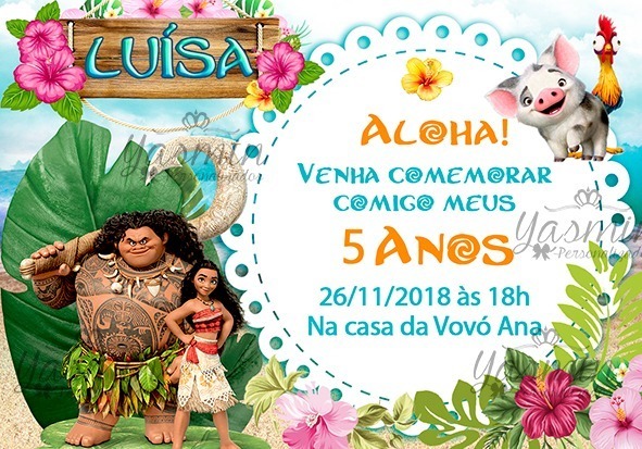 Convite Moana Imprimir Em Casa Convite Moana Imprimir Em Casa