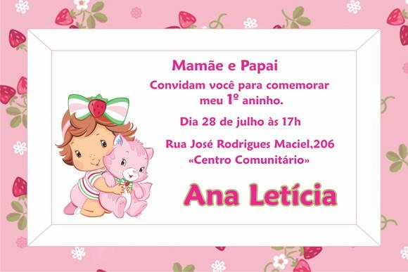Convite Moranguinho Baby No Elo7 Convite Moranguinho Baby No Elo7