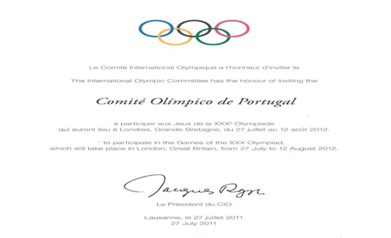 Convite Oficial Do Coi Para Londres 2012 Convite Oficial Do Coi Para Londres 2012
