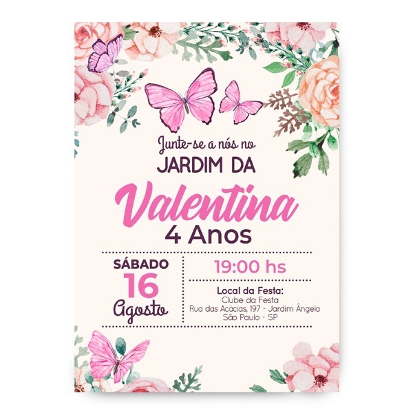 Convite Online Tema Jardim De Borboletas Festa Infantil Convite Online Tema Jardim De Borboletas Festa Infantil