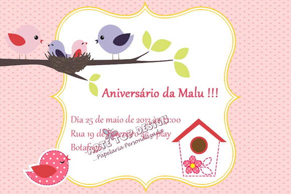Convite Passarinhos No Elo7 Convite Passarinhos No Elo7