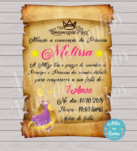 Convite Pergaminho Rapunzel Enrolados No Elo7 Convite Pergaminho Rapunzel Enrolados No Elo7