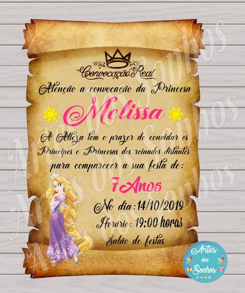 Convite Pergaminho Rapunzel Enrolados No Elo7 Convite Pergaminho Rapunzel Enrolados No Elo7