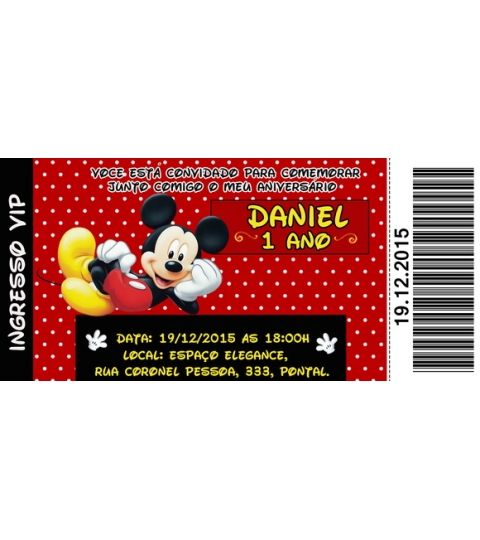 Convite Personalizado Mickey