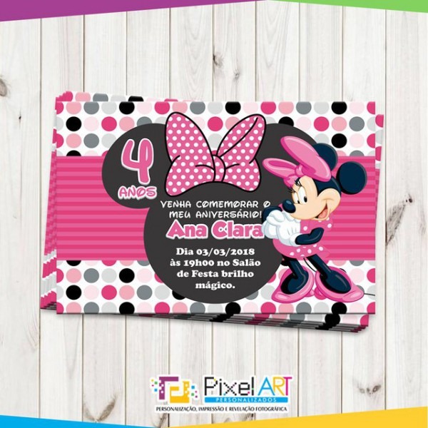 Convite Personalizado Minnie Rosa Convite Personalizado Minnie Rosa