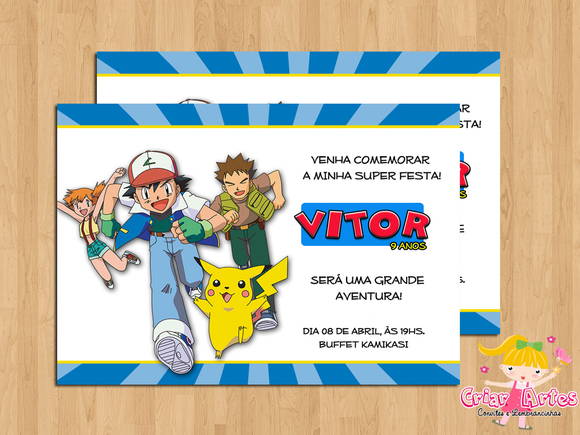 Convite Pokemon No Elo7 Convite Pokemon No Elo7