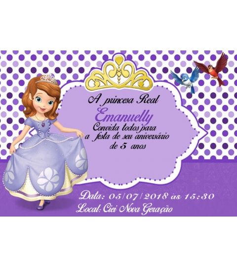 Convite Princesa Sofia 7x10