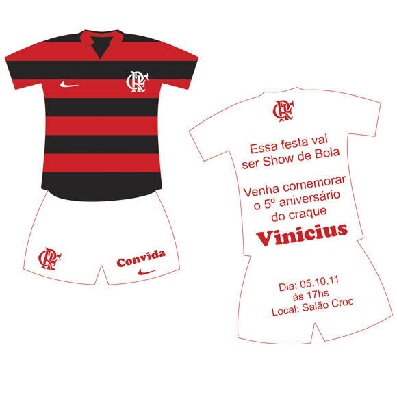 Convite Uniforme Flamengo No Elo7 Convite Uniforme Flamengo No Elo7