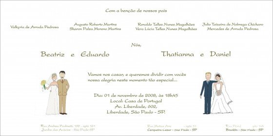 Convite De Casamento Duplo Convite De Casamento Duplo