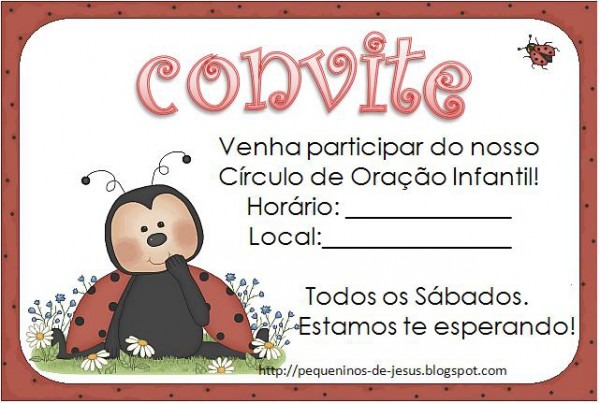 Pequeninos De Jesus Convites Para O CÃrculo De Oração Infantil Pequeninos De Jesus Convites Para O CÃrculo De Oração Infantil