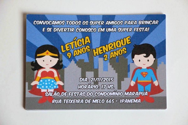 Convites Super Homem E Mulher Maravilha No Elo7 Convites Super Homem E Mulher Maravilha No Elo7