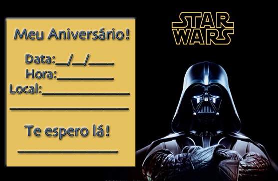 Convite De Aniversário Do Star Wars Convite De Aniversário Do Star Wars
