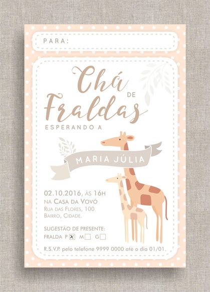 Convite Digital Chá De Fraldas 26 Convite Chá De Bebê, Tema Girafa Convite Digital Chá De Fraldas 26 Convite Chá De Bebê, Tema Girafa